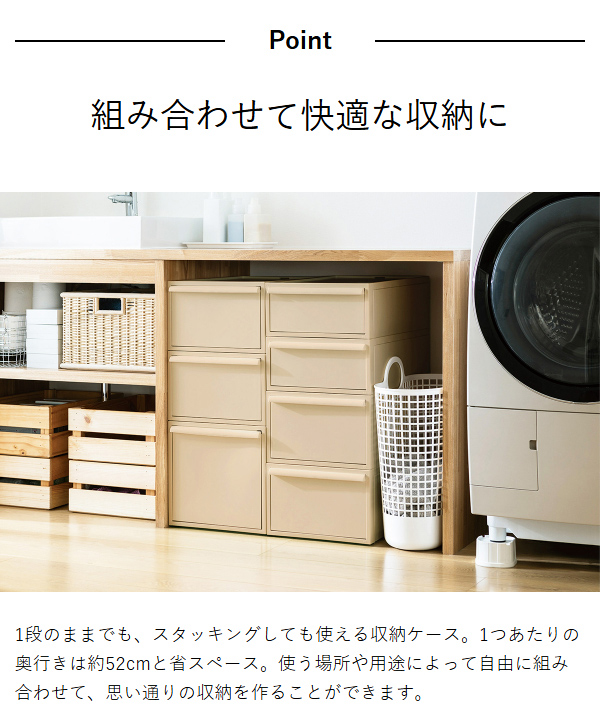 ［ like-it クローゼットシステム 引出し L 2個組 ］収納ケース 引き出し 収納ボックス 収納 クローゼット 衣装ケース ライクイット 積み重ね スタッキング 衣類収納 洋服 ケース 日本製 押入れ 服 シンプル 新生活 リビング キッチン CS-D3_5