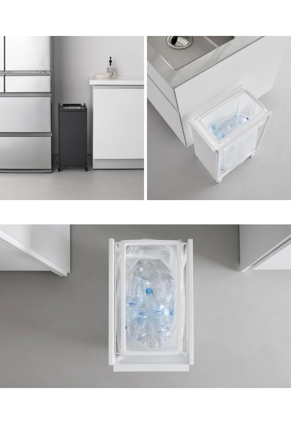 ［ スリム目隠しダストワゴン タワー 45L ］ 山崎実業 tower キッチン ゴミ箱 ごみ箱 ダストボックス ゴミ袋ハンガー 分別用 45リットル キャスター おしゃれ フレームのみ 大容量 yamazaki ブラック ホワイト 10641 10642 公式_14