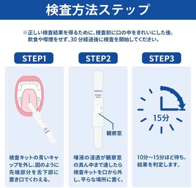 2回分新型コロナウイルスの抗原検査キット 唾液採取 変異株対応 - 衛生