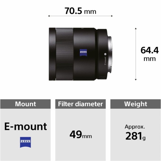 SONY FE55mm F1.8 ZA ソニー 単焦点レンズ Eマウント 35mm フルサイズ対応 SEL55F18Z 逆輸入品 新品