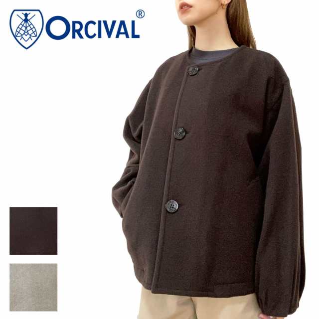 Orcival オーシバル ウール ノーカラーブルゾン レディース OR-A0586 LSS