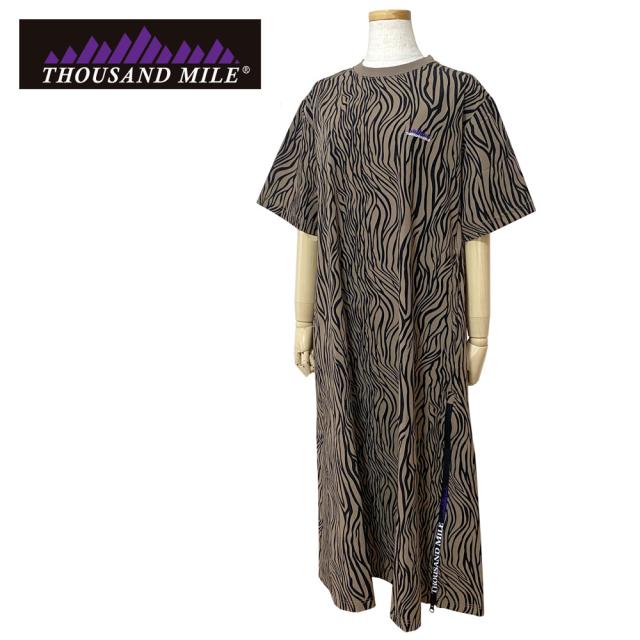 新品未使用【THOUSAND MILE 】ショートスリーブ　ゼブラワンピース THOUSAND MILE サウザンドマイル SHORT SLEEVE OP ZEBRA