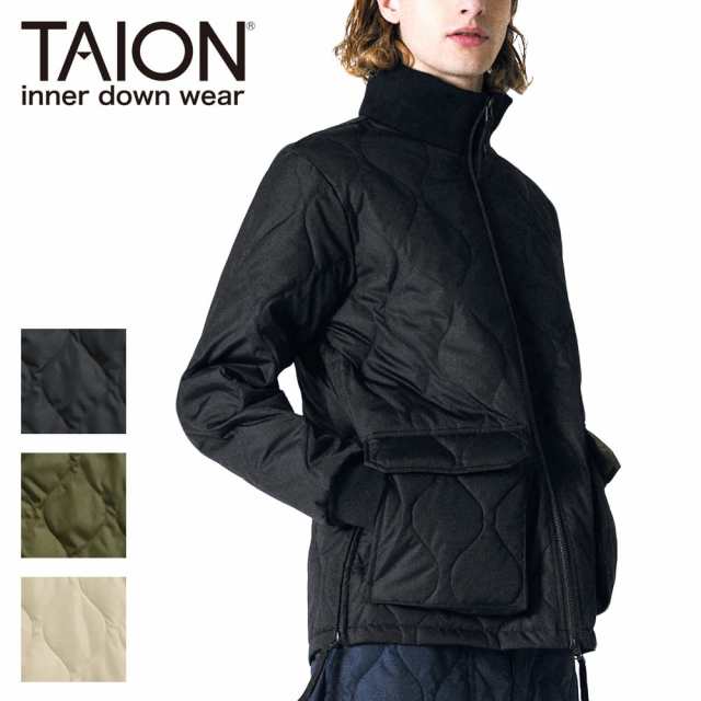 TAION【タイオン】ミリタリー リブハイネックWジップ ダウンジャケット Unisex【112ZML-1】