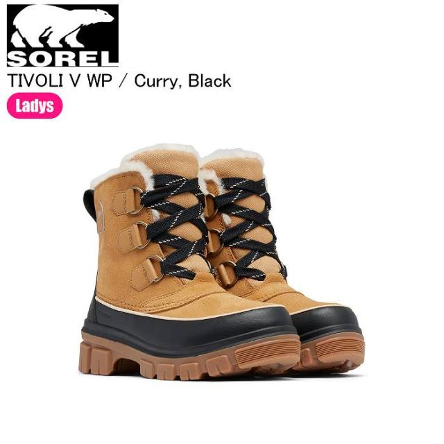 SOREL ソレル NL5113 TIVOLI V WP ティボリ5ウォータープルーフ 373Curry Black スノーブーツ ショートブーツ レディース