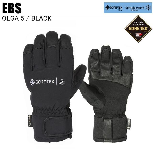 EBS エビス 4500005 OLGA 5 オルガ5 BLACK スノーボード グローブ EBSグローブ 5本指 ゴアテックス インナーグローブ付き