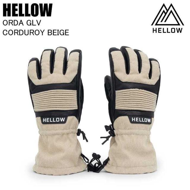 HELLOW ハロー ORDA GLV CORDUROY BEIGE スキー スノーボード スノボ グローブ 手袋 5本指 HELLOWグローブ 韓国