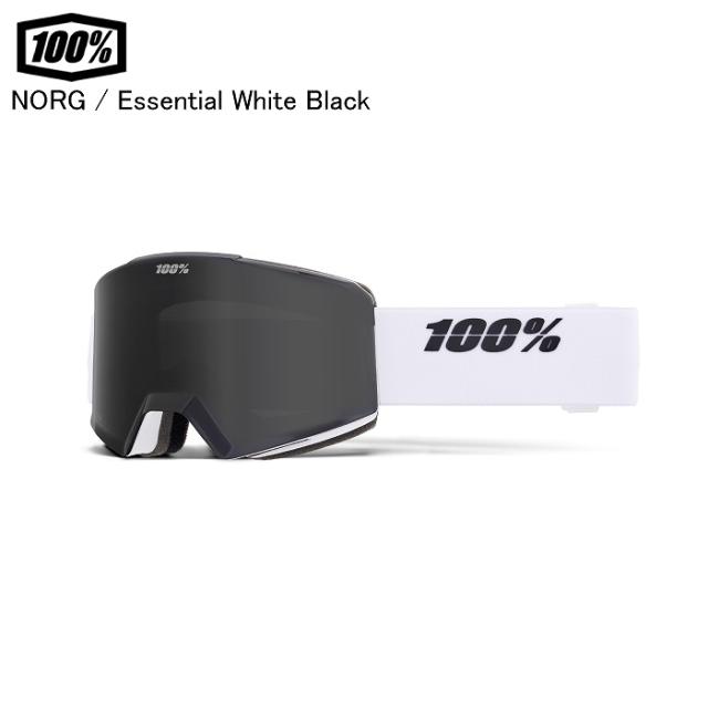 100% ワンハンドレッド NORG ノルグ ESSENTIAL WHITE/BLACK 51000-00024 ゴーグル スキー スノーボード スノボ 100％ゴーグル