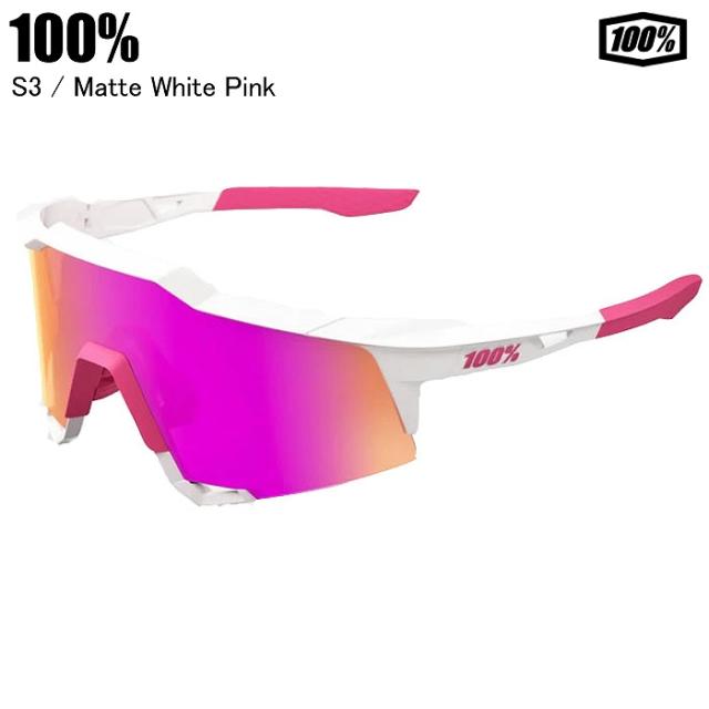 100% ワンハンドレッド SPEEDCRAFT スピードクラフト Matte White/Pink 60007-00044 サングラス 野球 ロードバイク 100％サングラス