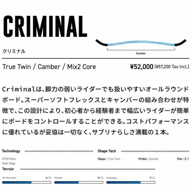 2026 SABRINA サブリナ CRIMINAL クリミナル 25-26 レディース ボード板 スノーボード_3