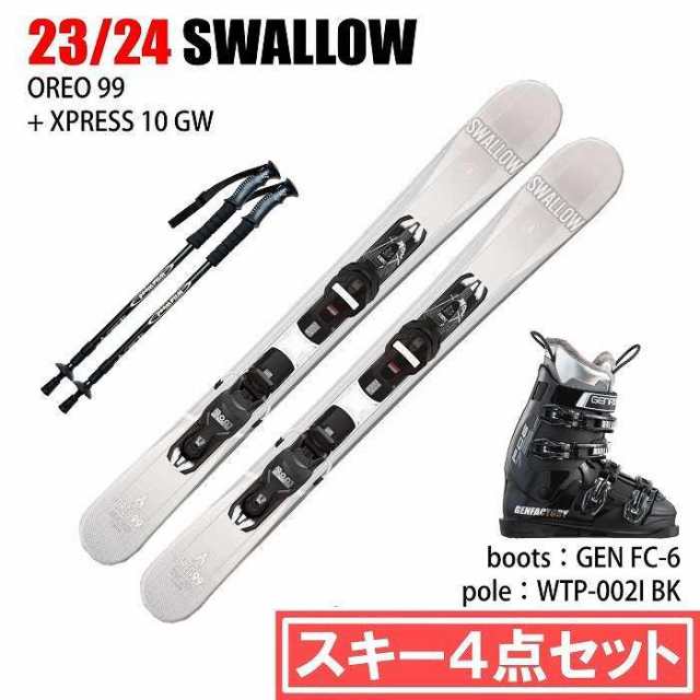 [スキー4点セット]2024 SWALLOW OREO 99/WH + XPRESS 10 GW + GEN FC 6 + WTP-002I PAIR 23-24