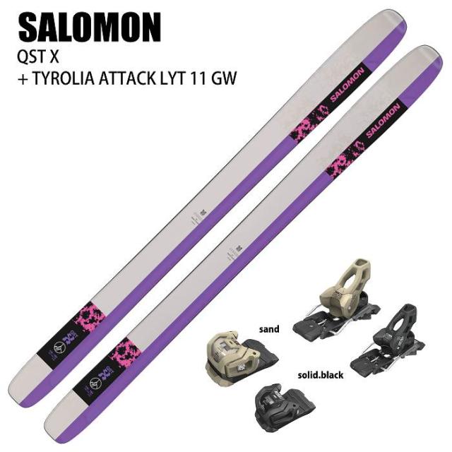 旧モデル [スキー2点セット]サロモン スキー板 2025 SALOMON QST X + 25 TYROLIA ATTACK LYT 11 GW 130mm ビンディングセット 24-25