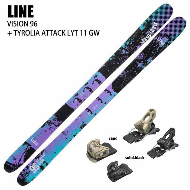 [スキー2点セット]ライン スキー板 2025 LINE VISION 96 + 25 TYROLIA ATTACK LYT 11 GW 110mm ビンディングセット 24-25