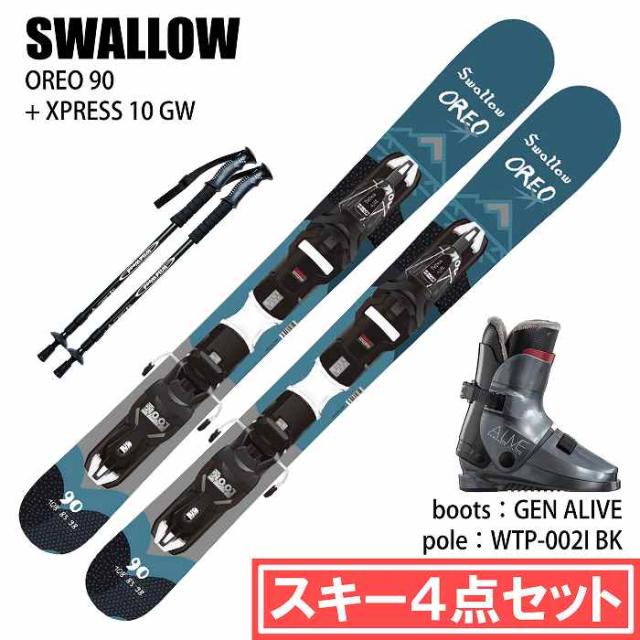 [スキー4点セット]2026 SWALLOW OREO 90/BL + XPRESS 10 GW + GEN ALIVE リアエントリー + WTP-002I ブーツ ポールセット 25-26