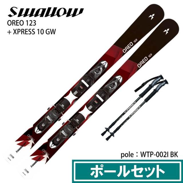 ポールセット] スワロー スキー板 2026 SWALLOW OREO 123 BK/RD +