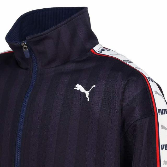 PUMA プーマ SHADOW STRIPE ニットジャケット(ネイビー×ホワイト) 527754 06 トレーニングジャケット_2