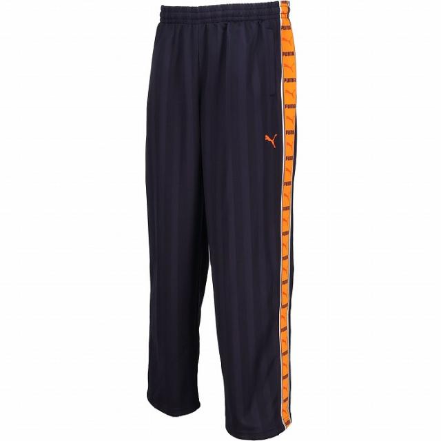 PUMA プーマ SHADOW STRIPE ニットパンツ(ネイビー×オレンジ) 527755 61 トレーニングパンツ