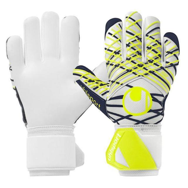 UHLSPORT ウールシュポルト アブソルートグリップ ハーフネガティブ ジュニア(ホワイト×イエロー) 1011366 01 キーパーグローブ