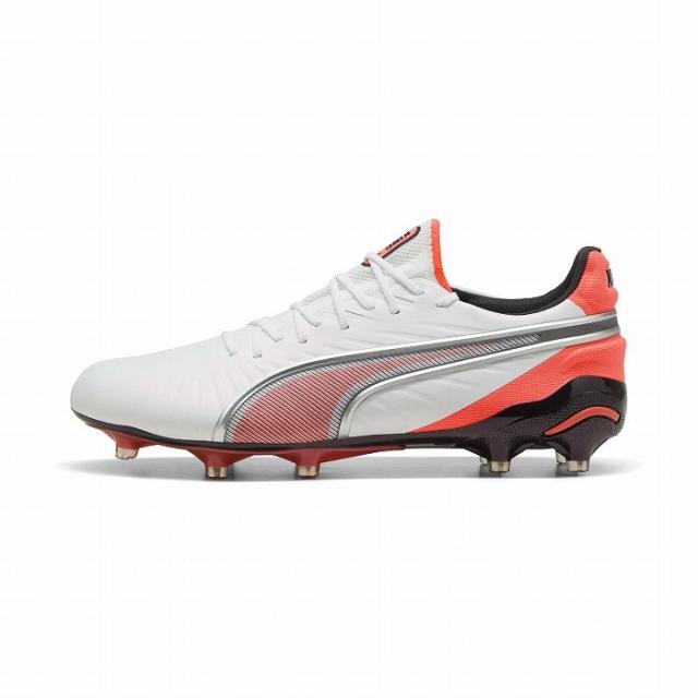 PUMA プーマ キング アルティメット FG/AG(ホワイト×シルバー×オレンジ) 108821 01 サッカー スパイク 天然芝用_1
