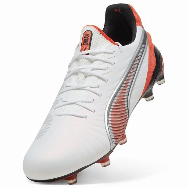 PUMA プーマ キング アルティメット FG/AG(ホワイト×シルバー×オレンジ) 108821 01 サッカー スパイク 天然芝用_3