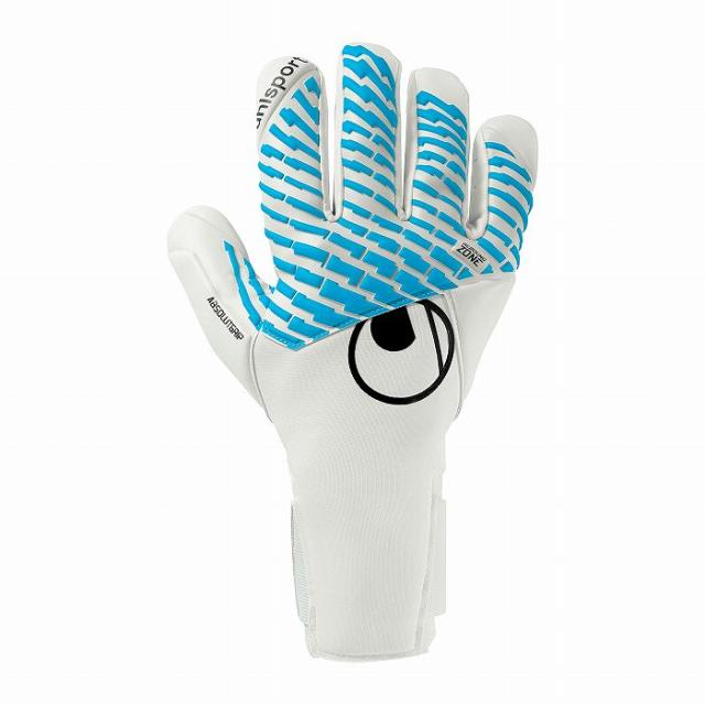 UHLSPORT ウールシュポルト サイバーテック アブソルートグリップ ハーフネガティブ(ホワイト×サックス) 1011379 01 キーパーグローブ