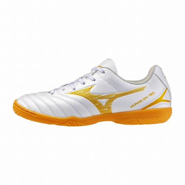 MIZUNO ミズノ モナルシーダ ネオ3 SELECT JR IN(ホワイト×ゴールド) P1GG262550 フットサル ジュニア インドア 体育館用 ワイド