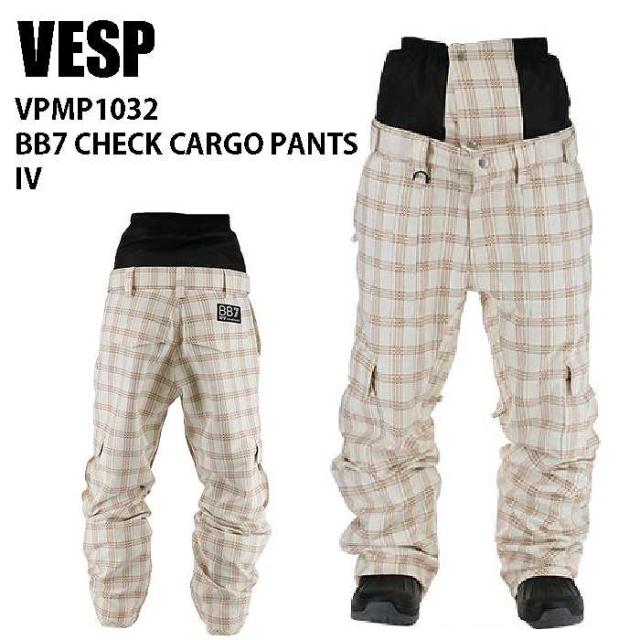 VESP べスプ ウェア VPMP1032 BB7 CHECK CARGO PANTS 22-23 IV メンズ カーゴ パンツ スノーボード