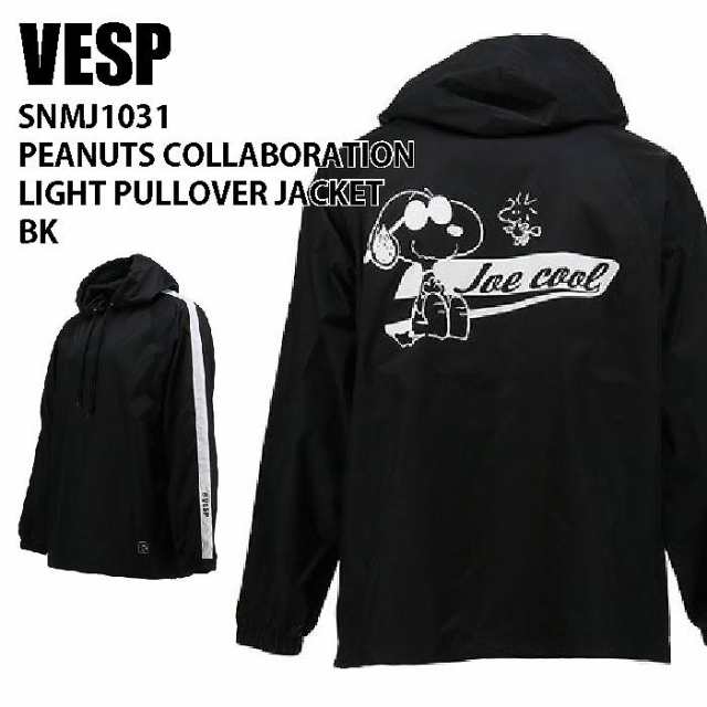 VESP べスプ ウェア SNMJ1031 PEANUTS COLLABORATION LIGHT PULLOVER JACKET 22-23 BK メンズ ジャケット スノーボード