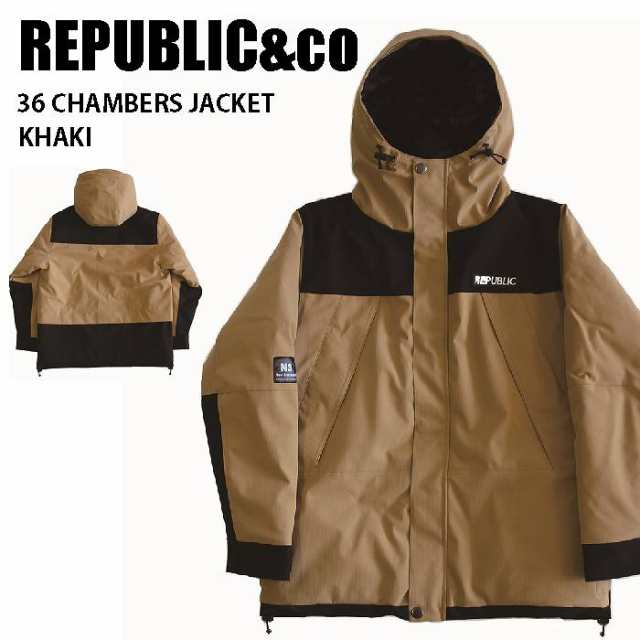 REPUBLIC&CO リパブリック ウェア 36 CHAMBERS JACKET 22-23 KHAKI メンズ 耐水 撥水 ジャケット スノーボード ライトウエア