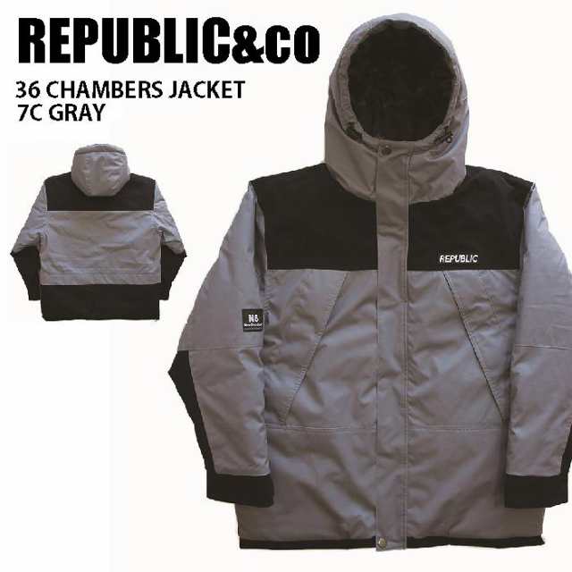 REPUBLIC&CO リパブリック ウェア 36 CHAMBERS JACKET 22-23 7C GRAY メンズ 耐水 撥水 ジャケット スノーボード ライトウエア