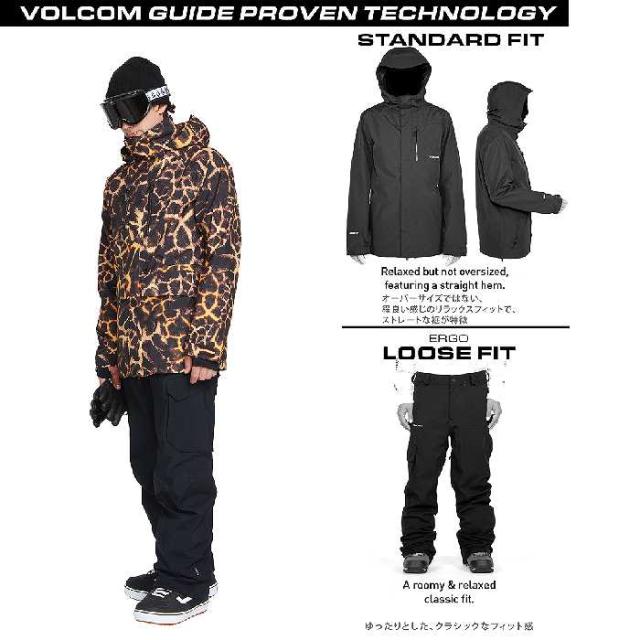 VOLCOM ボルコム スノーボード ウェア 黒×白 裏地起毛 ジャケット VOLCOM ボルコム ウェア STONE STRETCH GORE-TEX JACKET 22-23 KHA