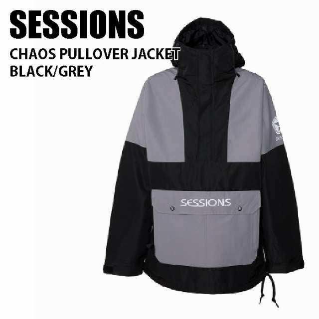 SESSIONS セッションズ ウェア CHAOS PULLOVER JACKET 22-23 BLACK/GREY メンズ ジャケット スノーボード