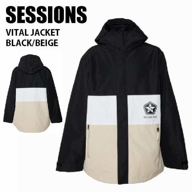 SESSIONS セッションズ ウェア VITAL JACKET 22-23 BLACK/BEIGE メンズ ジャケット スノーボード