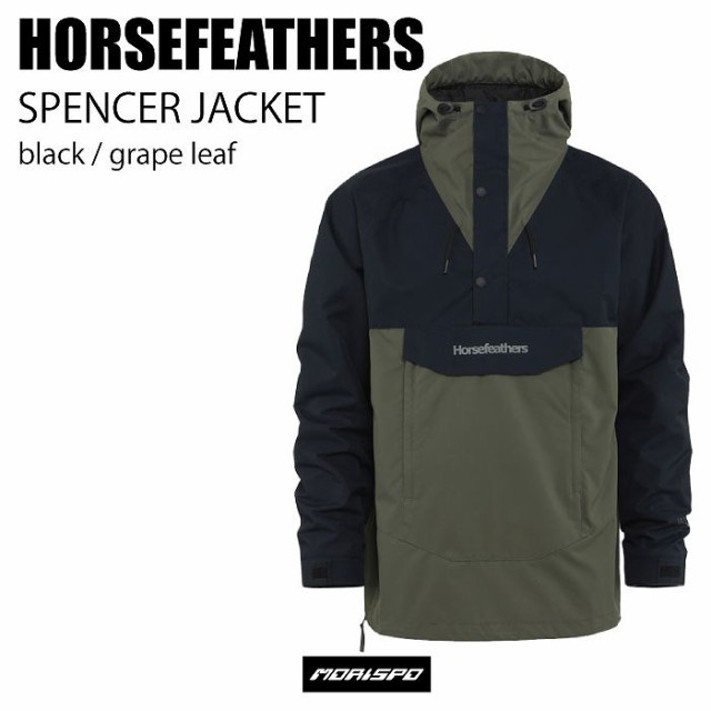 HORSEFEATHERS ホースフェザーズ ウェア SPENCER JACKET 22-23 BLACK/GRAPE LEAF メンズ ジャケット スノーボード プルオーバー