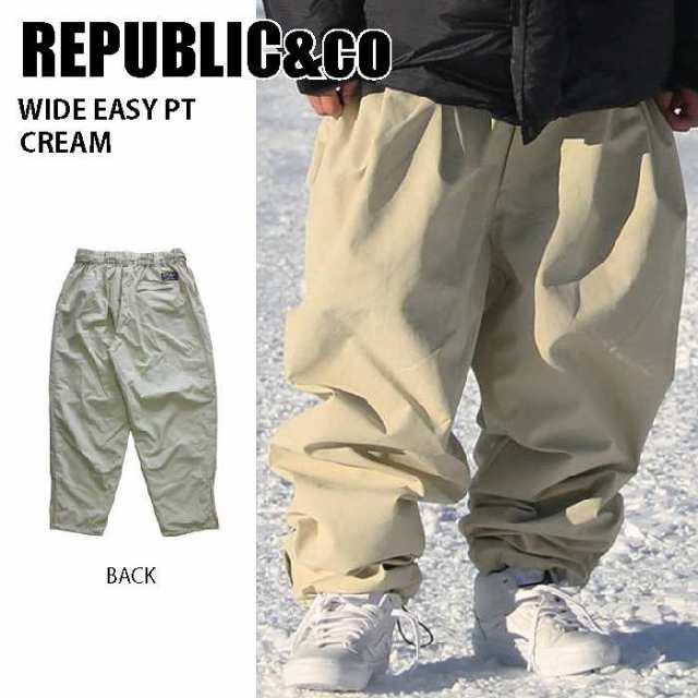 REPUBLIC&CO リパブリック ウェア WIDE EAZY PT 23-24 CREAM メンズ パンツ スノーボード ライトウェア