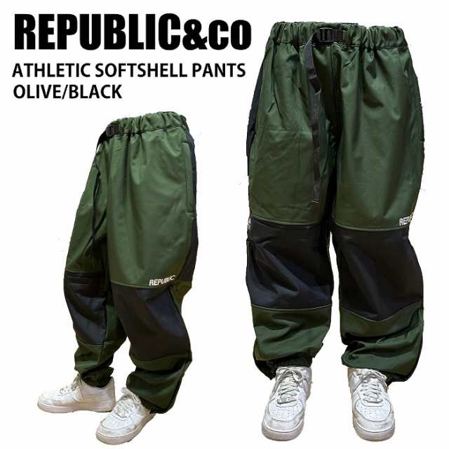 REPUBLIC&CO リパブリック ウェア ATHLETIC SOFTSHELL PT 23-24 OLIVE/BLK メンズ パンツ スノーボード ライトウェア