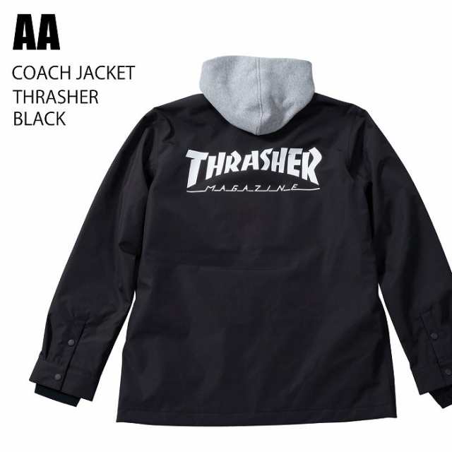 AA ダブルエー ウェア COACH JACKET 23-24 THRASHER BLACK メンズ ジャケット スノーボード