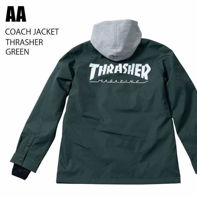 AA ダブルエー ウェア COACH JACKET 23-24 THRASHER GREEN メンズ ジャケット スノーボード