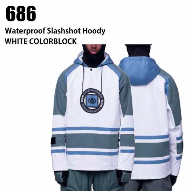 686 シックスエイトシックス ウェア WATERPROOF SLAPSHOT HOODY 23-24 WHITE CLBK メンズ スノーボード ライトウエア ロクハチ