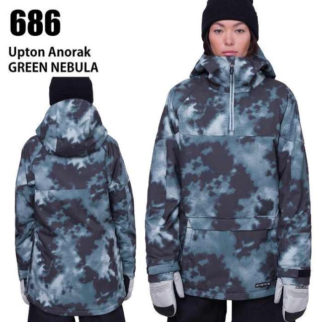 686 シックスエイトシックス ウェア UPTON INS ANORAK 23-24 GREEN NEBULA レディース ジャケット スノーボード ロクハチ