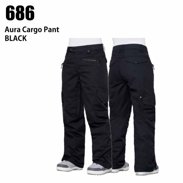 686 シックスエイトシックス ウェア AURA INS CARGO PNT 23-24 BLACK レディース パンツ スノーボード ロクハチ