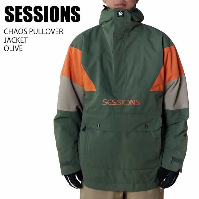 SESSIONS セッションズ CHAOS PULLOVER JACKET OLIVE 23-24 ボードウェア メンズ ジャケット スノーボード スノボ スキー