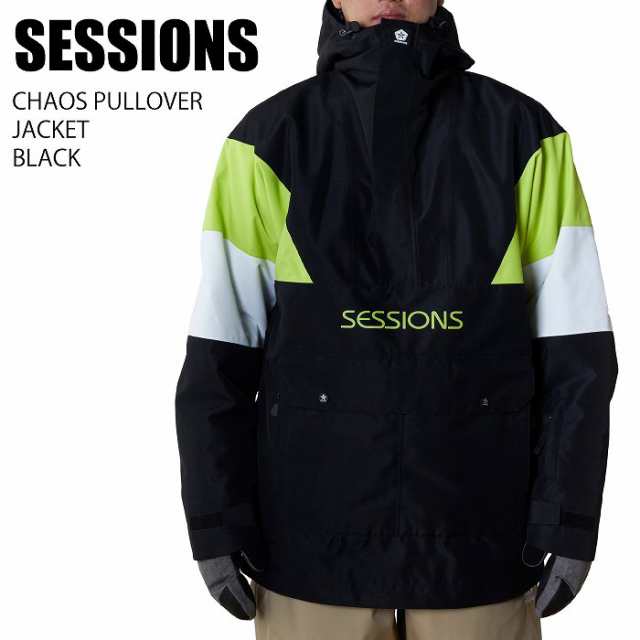 SESSIONS セッションズ CHAOS PULLOVER JACKET BLACK 23-24 ボードウェア メンズ ジャケット スノーボード スノボ スキー