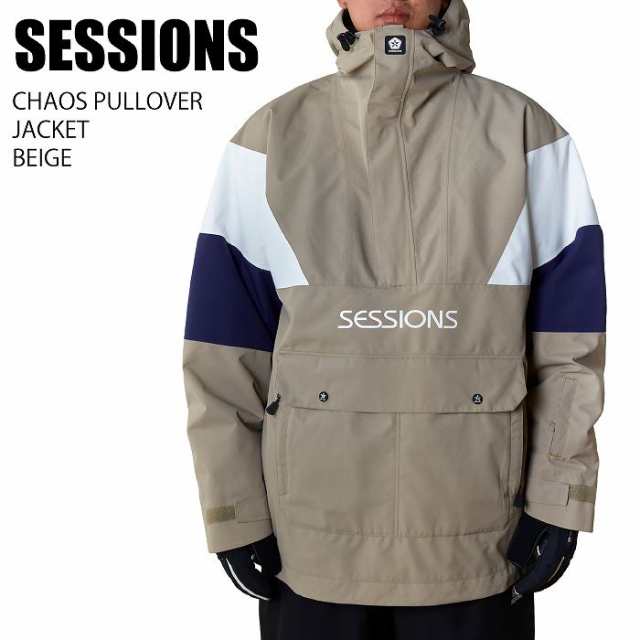 SESSIONS セッションズ CHAOS PULLOVER JACKET BEIGE 23-24 ボードウェア メンズ ジャケット スノーボード スノボ スキー