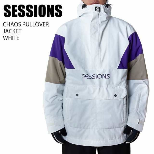 SESSIONS セッションズ CHAOS PULLOVER JACKET WHITE 23-24 ボードウェア メンズ ジャケット スノーボード スノボ スキー