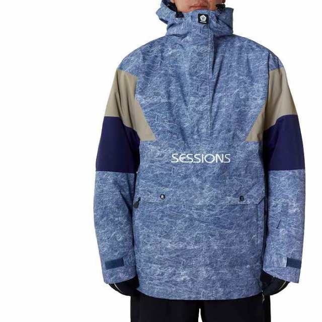 SESSIONS セッションズ CHAOS PULLOVER JACKET INDIGO 23-24 ボードウェア メンズ ジャケット スノーボード  スノボ スキー - ウィンターウェア