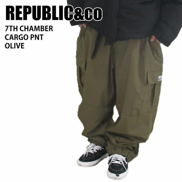 REPUBLIC&CO リパブリック 7TH CHAMBER CARGO PANTS Olive 24-25 ウエア ユニセックス パンツ スノーボード ライトウエア 防水