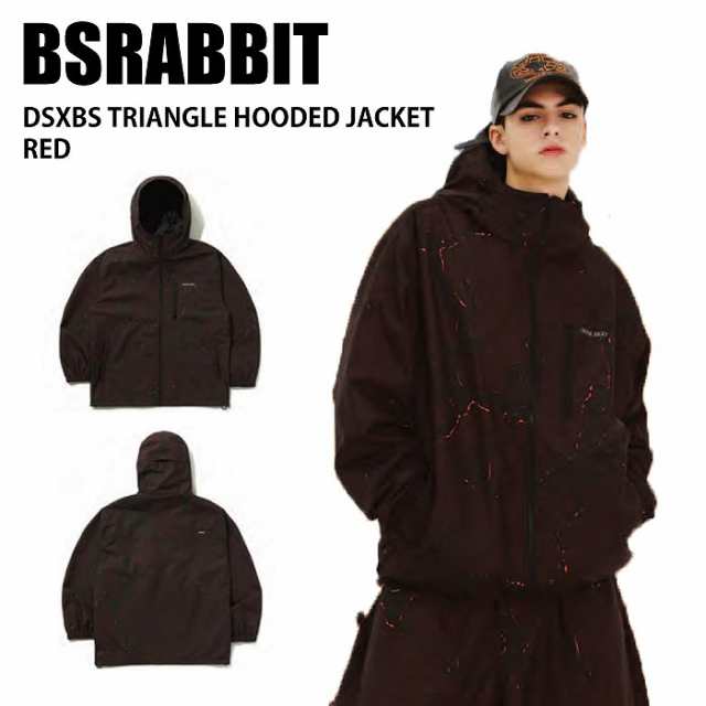 BSRABBIT ビエスラビット DSXBS TRIANGLE HOODED JACKET RED 24-25 ウエア メンズ ジャケット スノーボード 韓国