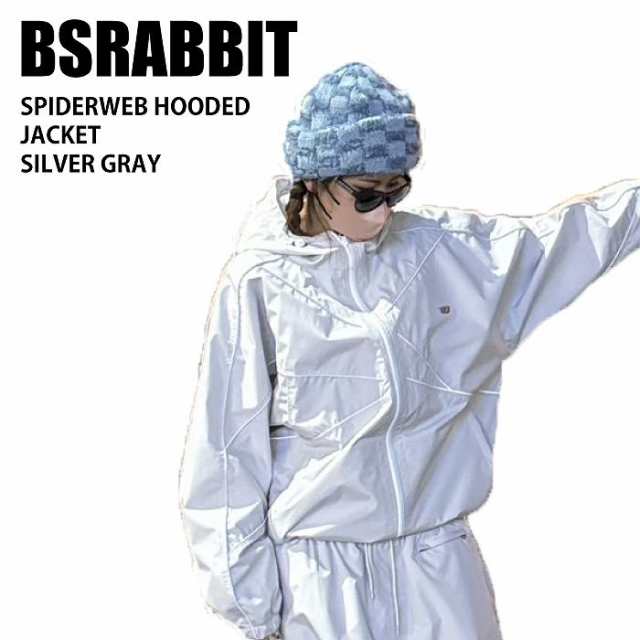 BSRABBIT ビエスラビット SPIDERWEB HOODED JACKET SILVER GRAY 24-25 ウエア メンズ ジャケット スノーボード 韓国