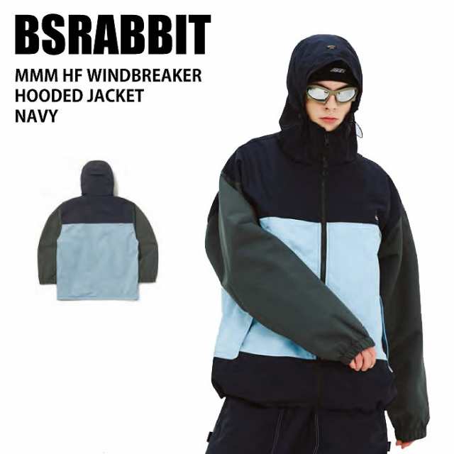 BSRABBIT ビエスラビット MMM HF WINDBREAKER HOODED JACKET NAVY 24-25 ウエア メンズ ジャケット スノーボード 韓国