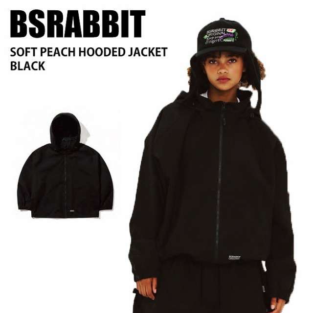 BSRABBIT ビエスラビット SOFT PEACH HOODED JACKET BLACK 24-25 ウエア メンズ ジャケット スノーボード 韓国